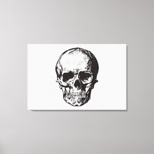 Skull Retro Vintage Comic Style Fantasy Art Canvas Print