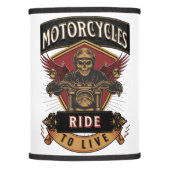 Skull Ride Motorcycles, Ride To Live Lamp Shade (Front)