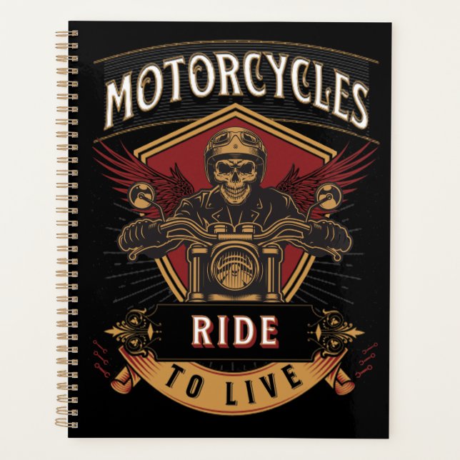 Skull Ride Motorcycles, Ride To Live Planner (Front)