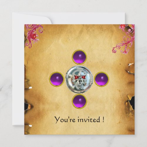 SKULL RIDERS amethyst Invitation