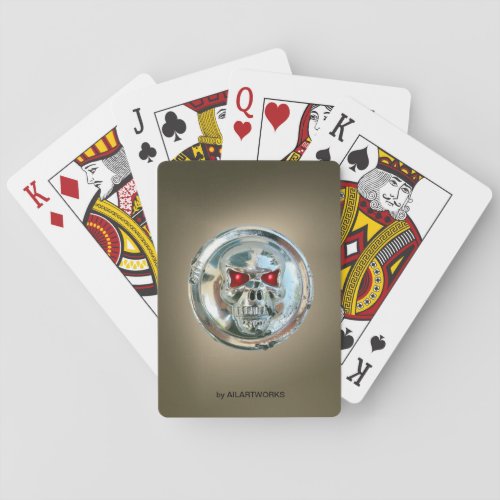 SKULL RIDERS grey Playing Cards