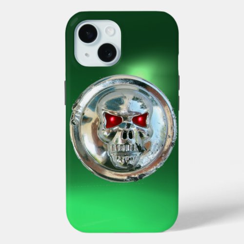 SKULL RIDERS MONOGRAM green iPhone 15 Case
