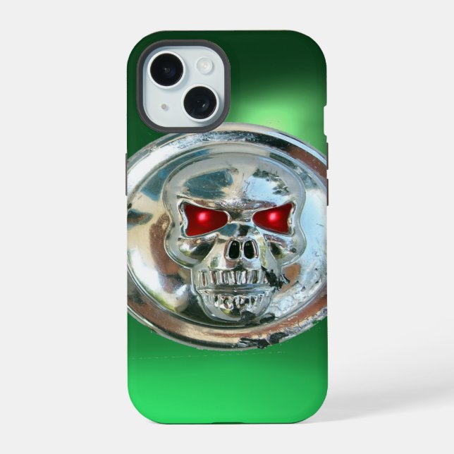 SKULL RIDERS MONOGRAM green Iphone Case (Back)