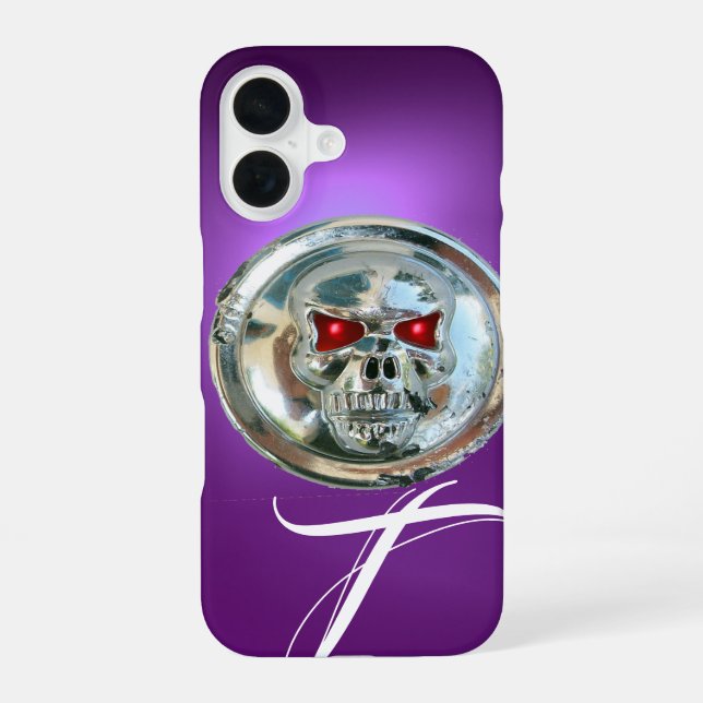 SKULL RIDERS MONOGRAM Purple Iphone Case (Back)