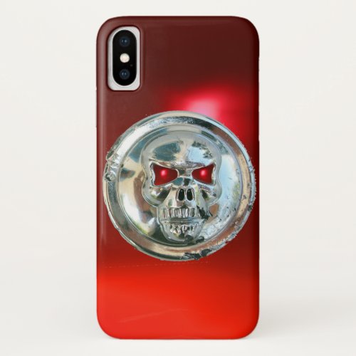 SKULL RIDERS MONOGRAM red iPhone XS Case