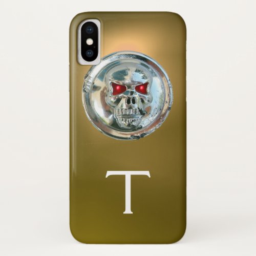 SKULL RIDERS MONOGRAM yellow iPhone X Case