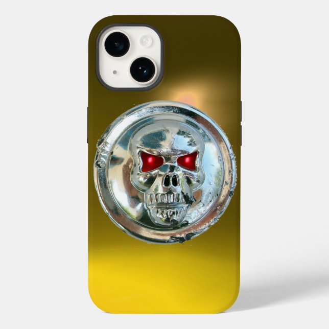 SKULL RIDERS MONOGRAM yellow Case-Mate iPhone Case (Back)