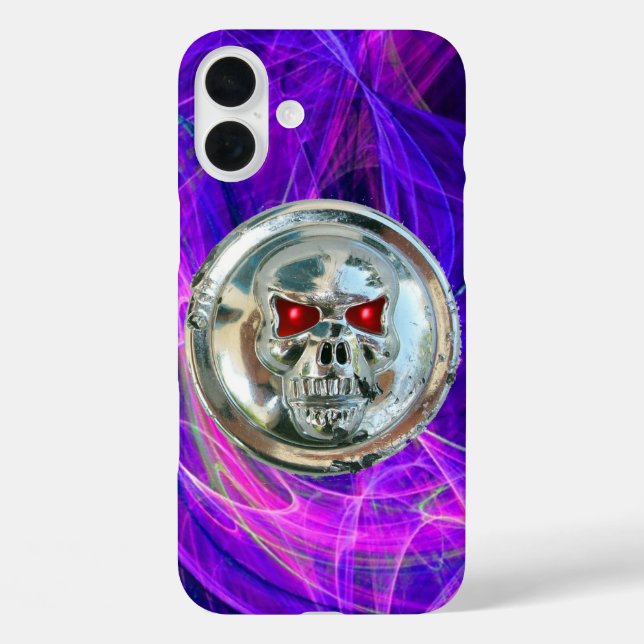 SKULL RIDERS Pink Blue Purple Fractal Swirls Case-Mate iPhone Case (Back)