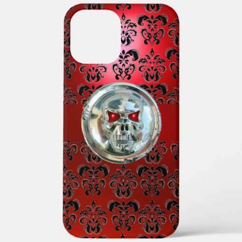 SKULL RIDERS RED BLACK DAMASK iPhone 12 PRO MAX CASE