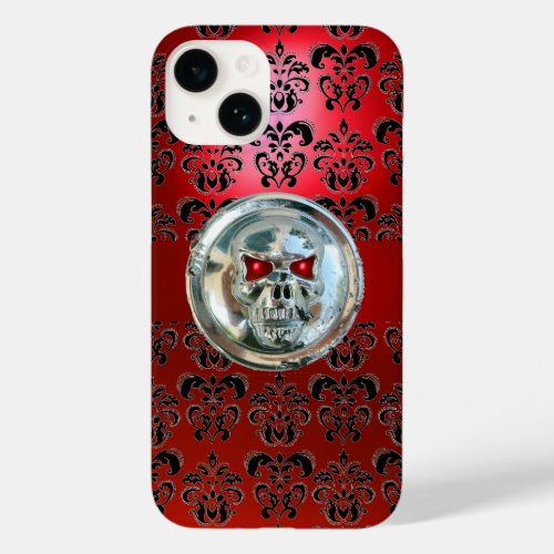 SKULL RIDERS RED BLACK DAMASK Case_Mate iPhone 14 CASE