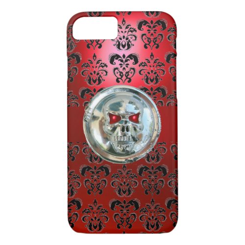 SKULL RIDERS RED BLACK DAMASK iPhone 87 CASE