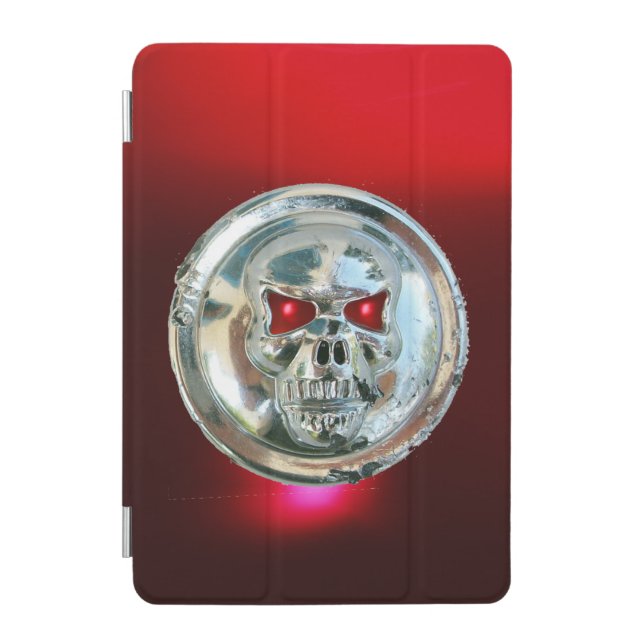 SKULL RIDERS RED RUBY GEMSTONE MONOGRAM iPad MINI COVER (Front)