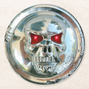 SKULL RIDERS ROUND PAPER COASTER
