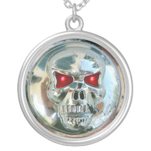 SKULL RIDERS SILVER PLATED NECKLACE