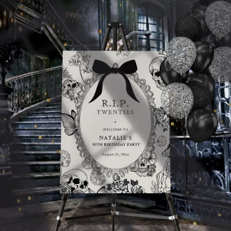 Skull RIP Twenties 30th Birthday Welcome Sign