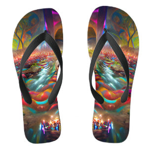 Skull River of Souls Custom Created Flip Flops
