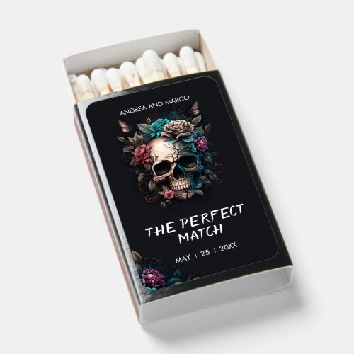 Skull Rock and Roll Gothic Wedding Favor Matchboxes