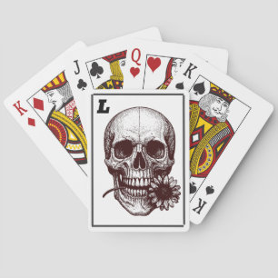 skull romance poker cards