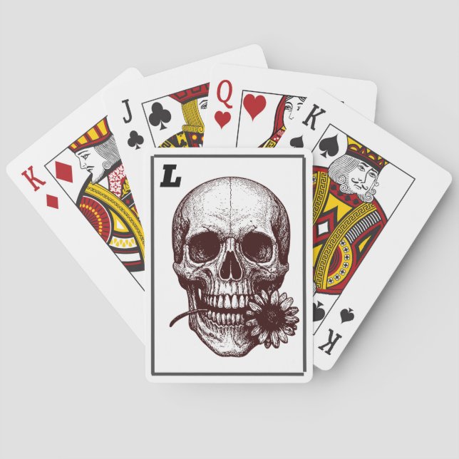 skull romance poker cards (Back)