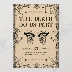 Skull Romance Till Death Do Us Part Wedding Invitation