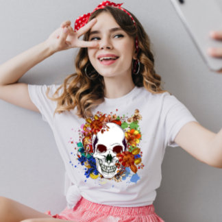 Skull Rose Flowers T-Shirt