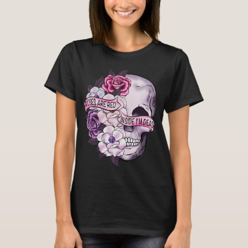 skull rose T_Shirt