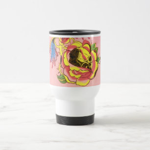 Skull Rose Tattoo Design Travel Mug Personalize