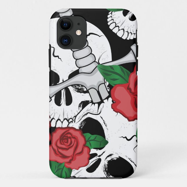 Skull, Roses and Dagger Case-Mate iPhone Case (Back)