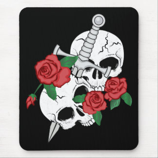 Skull, Roses and Dagger Mouse Pad