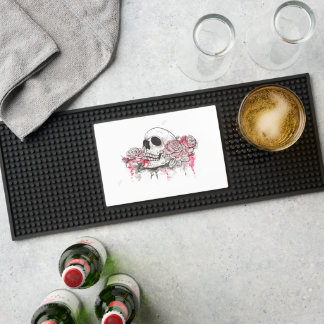 Skull & Roses Bar Matt Hand Drawn Art Mat