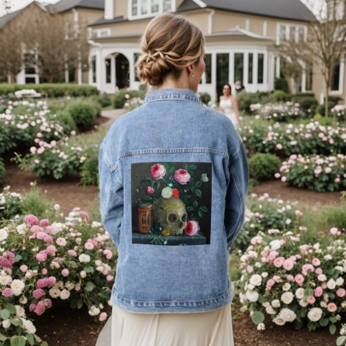 Skull  Roses Denim Jacket