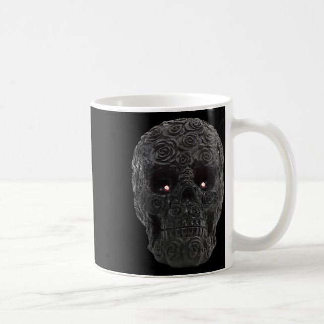 Skull Roses Gothic Floral Halloween Costume Skelet Coffee Mug (Right)