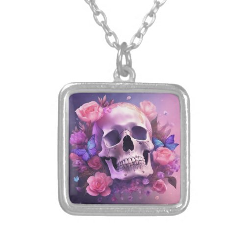 Skull  Roses Necklace