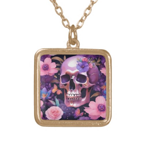 Skull  Roses Necklace