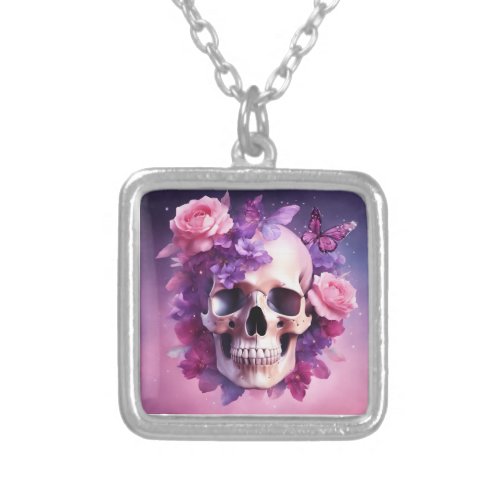 Skull  Roses Necklace