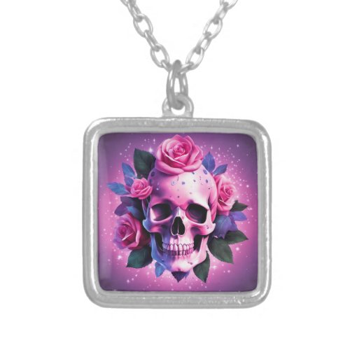 Skull  Roses Necklace