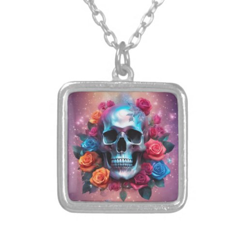 Skull  Roses Necklace