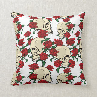 Skull & Roses Throw Pillow