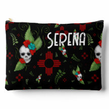 Skull Roses Zia Sun Greenery Black New Mexico