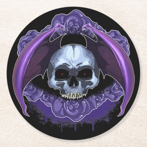 Skull Round Paper Coaster