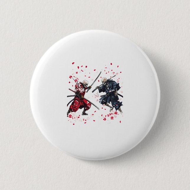 Skull Samurai Duel Button (Front)