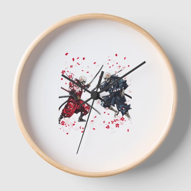 Skull Samurai Duel Clock (Front)