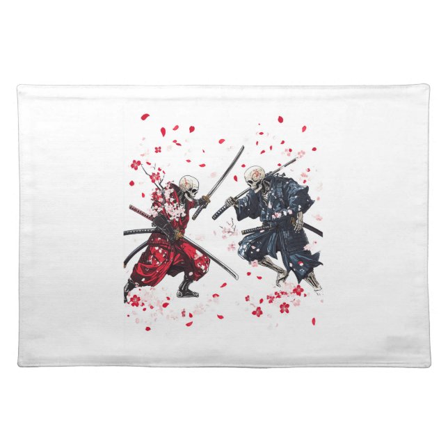 Skull Samurai Duel Cloth Placemat (Front)