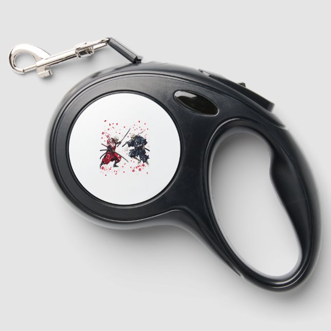 Skull Samurai Duel Retractable Pet Leash (Front)