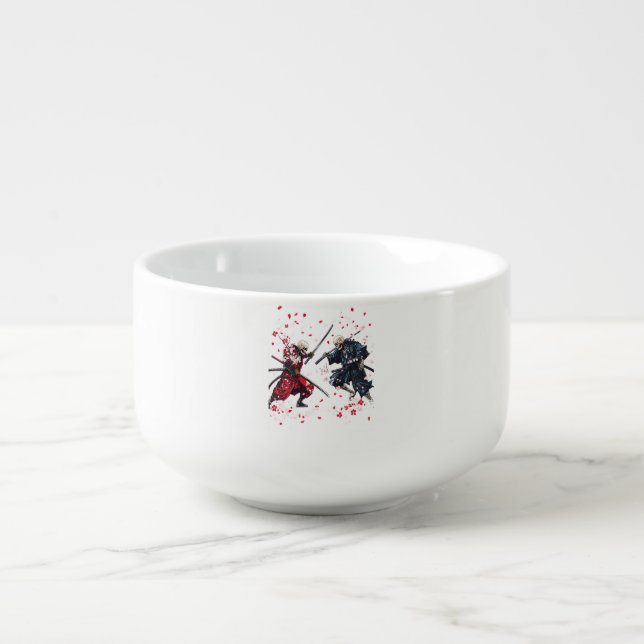 Skull Samurai Duel Soup Mug (Front)
