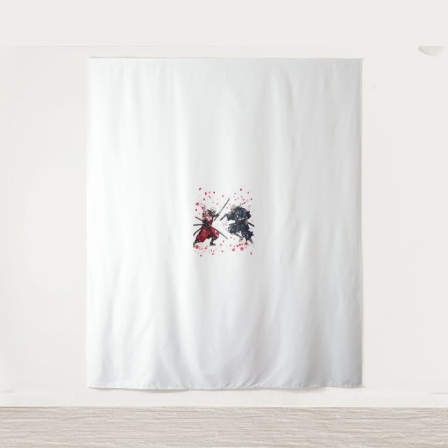 Skull Samurai Duel Tapestry (Front)
