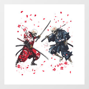 Skull Samurai Duel Wall Decal