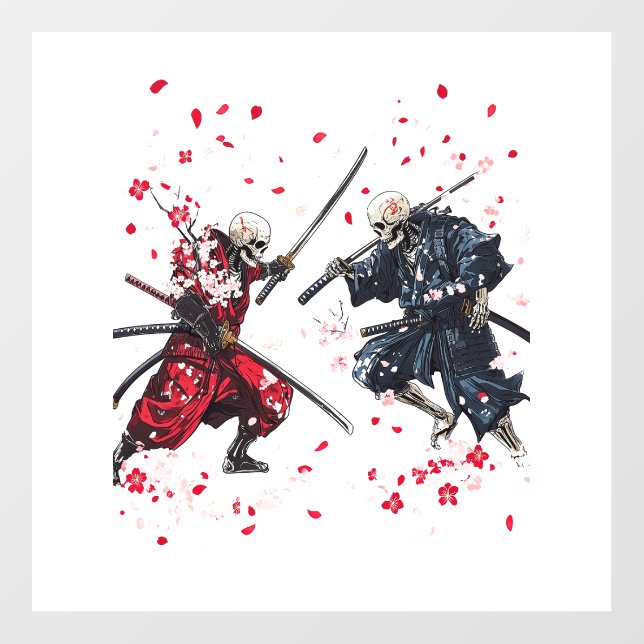 Skull Samurai Duel Wall Decal (Front)