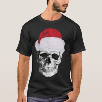 Skull Santa Claus Xmas T Shirt by BooPooBeeDooTShirts at Zazzle
