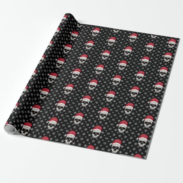 Skull Santa Wrapping Paper (Unrolled)